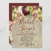 フローラ素朴植物学ブルゴーニュブライダルシャワー 招待状 (正面/裏面)