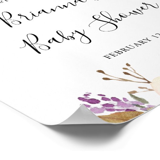 フローラ素朴植物性ベビーシャワーへようこそ ポスター (角)