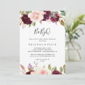 フローラ素朴植物性BabyQベビーシャワーバーベキュー 招待状 (スタンド正面)