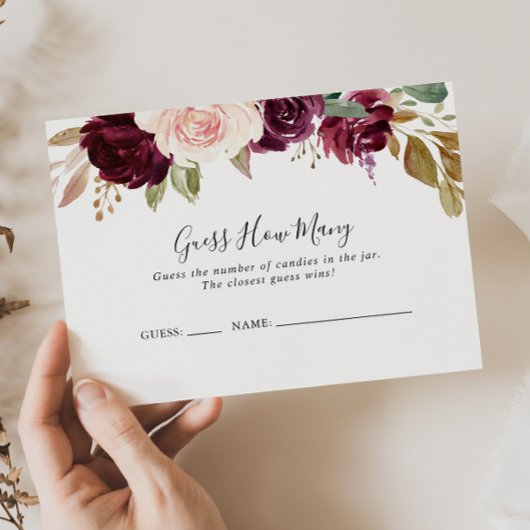 フローラ素朴植物推測ゲームのカードの数 名刺