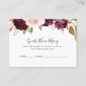 フローラ素朴植物推測ゲームのカードの数 名刺 (正面)