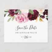 フローラ素朴植物水平保存日付 ポストカード (正面)