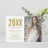 フローラ素朴水彩卒業パーティー写真 招待状 (スタンド正面)