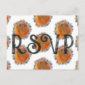 フローラ素朴水彩野草花結婚式RSVP ポストカード (正面)