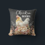 フローラ素朴水彩鶏ママ クッション<br><div class="desc">水彩チキンと素朴なボホフローラチキンママファームガールシャツ</div>