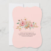 フローラ素朴水色カボチャ女の子ベビーシャワー 招待状 (裏面)