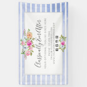 フローラ素朴水色モダンシャビーシック 横断幕 (縦)