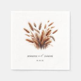 フローラ素朴水色小麦エレガントな結婚式 スタンダードカクテルナプキン