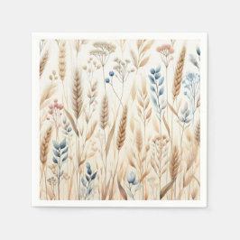 フローラ素朴水色小麦エレガントな結婚式 スタンダードカクテルナプキン