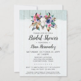 フローラ素朴牛スカルブライダルシャワー招待 招待状