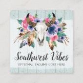 フローラ素朴牛スカルボホシックソーシャルネットワーク スクエア名刺 (正面)