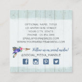 フローラ素朴牛スカルボホシックソーシャルネットワーク スクエア名刺 (裏面)