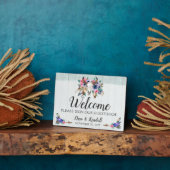 フローラ素朴牛スカルボホ結婚のウェルカムサイン フォトプラーク (側面)