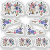 フローラ素朴牛スカル水の色ボホアローズ シール (正面)