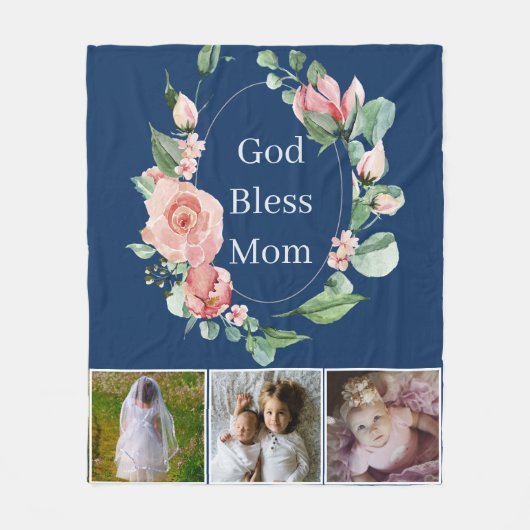 フローラ素朴神は母を祝福ママの日の写真 フリースブランケット (正面)