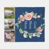 フローラ素朴神は母を祝福ママの日の写真 フリースブランケット (正面(横))