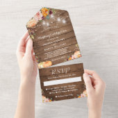 フローラ素朴秋かぼちゃひもライツ結婚 オールインワン招待状 (貼ってはがせる)