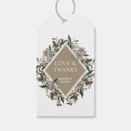 フローラ素朴秋ウィンターウェディング ギフトタグ
