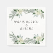 フローラ素朴秋ウィンターウェディング スタンダードカクテルナプキン (正面)