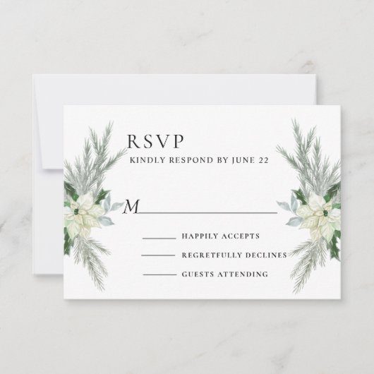 フローラ素朴秋ウィンターウェディング 出欠カード (正面)