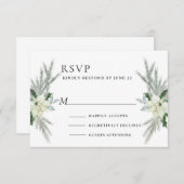 フローラ素朴秋ウィンターウェディング 出欠カード (正面/裏面)