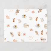 フローラ素朴秋パンプキンサンクスギビング ポストカード (裏面)