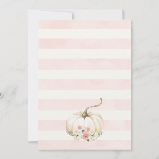 フローラ素朴秋ホワイトパンプキン1st誕生日 招待状 (裏面)