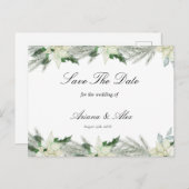 フローラ素朴秋冬の結婚式の日付を保存 ポストカード (正面/裏面)