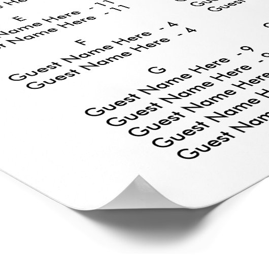 フローラ素朴秋冬季ウェディング座席表 ポスター (角)