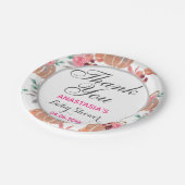 フローラ素朴秋秋サンキューベイビーシャワー ペーパープレート (アングル)