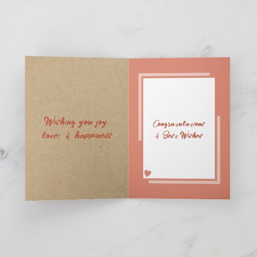 フローラ素朴結婚おめでとうオレンジ カード (内部)