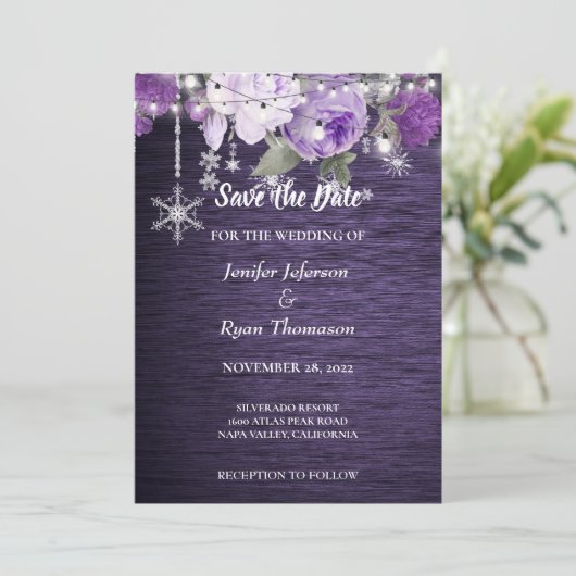 フローラ素朴結婚式に日付の招待を保存 案内状 (スタンド正面)