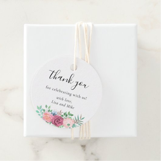 フローラ素朴結婚式の引き出物サンキューラウンド フェイバータグ (インサイチュ)