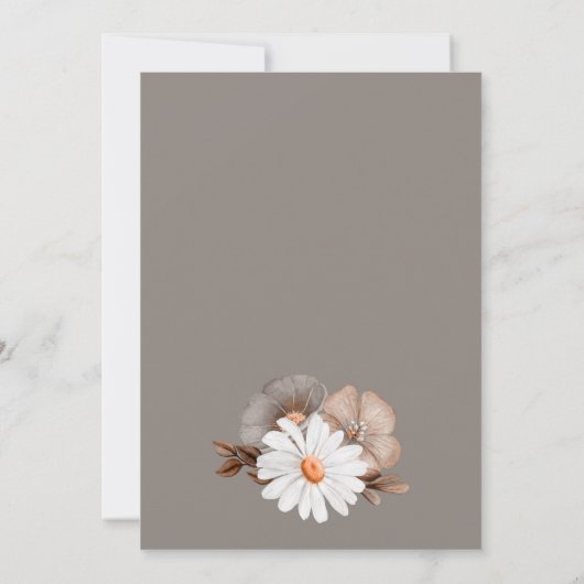 フローラ素朴結婚式の日付の保存 セーブザデート (裏面)