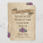 フローラ素朴結婚式の日付の保存 セーブザデート (正面/裏面)