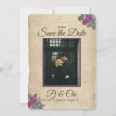 フローラ素朴結婚式の日付の保存 セーブザデート (裏面)