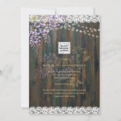 フローラ素朴結婚式招待状ウィステリアレース 招待状 (裏面)