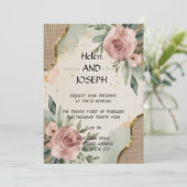 フローラ素朴結婚式招待状スイートダスティバラ 招待状 (スタンド正面)