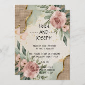 フローラ素朴結婚式招待状スイートダスティバラ 招待状 (正面/裏面)