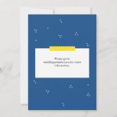 フローラ素朴結婚式招待状ネイビーイエロー 招待状 (裏面)