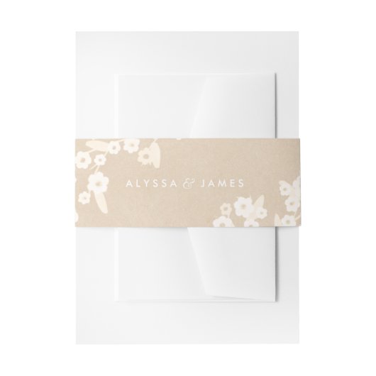 フローラ素朴結婚式招待状ベリーバンド |ベージュ色 招待状ベリーバンド (正面例)