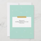 フローラ素朴結婚式招待状ミント金ゴールド 招待状 (裏面)