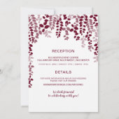 フローラ素朴結婚式招待状（マルサラワイン） 招待状 (裏面)