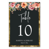 フローラ素朴金ゴールドフレームセージ結婚グリーン表 テーブルナンバー (裏面)