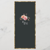 フローラ素朴金ゴールドフレームSageグリーン結婚ズ メニュー (裏面)