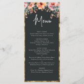 フローラ素朴金ゴールドフレームSageグリーン結婚ズ メニュー (正面)