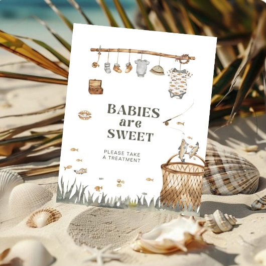 フローラ素朴魚釣りベビーは甘い赤ちゃんシャワー ポスター