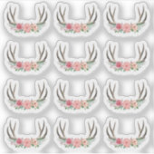 フローラ素朴〔雄ジカの〕枝角シャビーシックバラプランナー シール (正面)