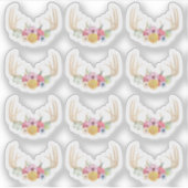 フローラ素朴〔雄ジカの〕枝角パステルウォーターカラープランナー シール (正面)