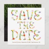 フローラ素朴Letters Woodland Photo日付の保存 セーブザデート (正面/裏面)